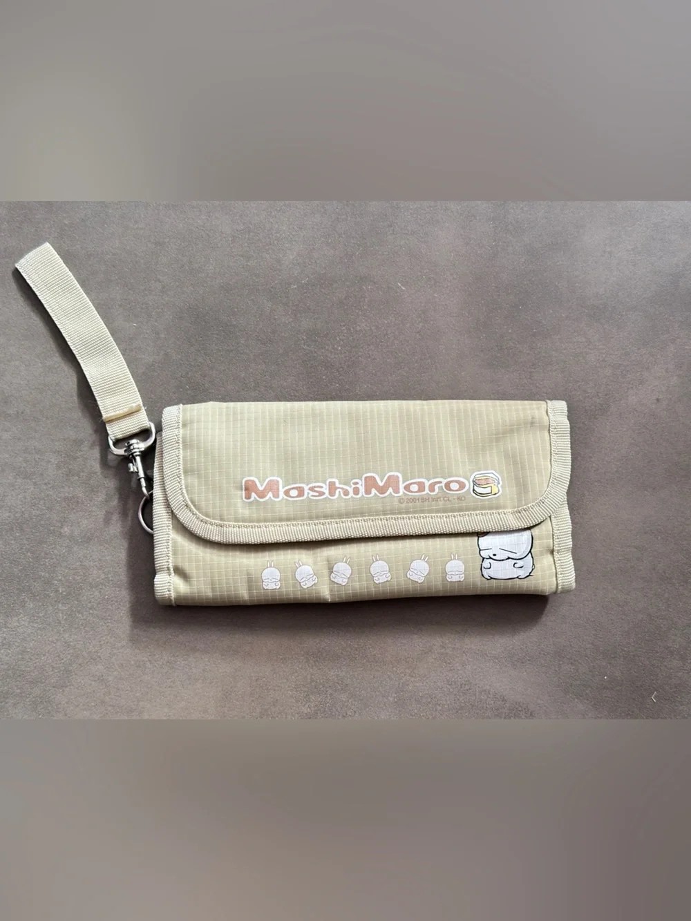 Mashi Maro Japan Beige Wristlet Wallet Makeup Bag